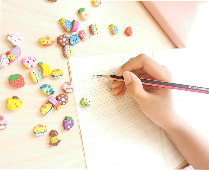 300PCS Mini Cute Pencil Erasers - Image 3