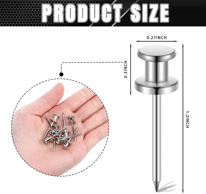 Watersay 50 Pcs Double Headed Picture Hanging Nails Long Push Pins - Image 2