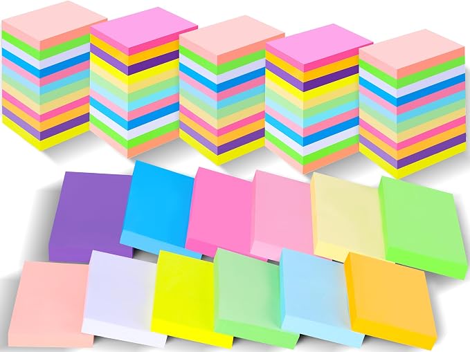 60 Pack Sticky Notes 1.5x2 in, Small Self Stick Note, 12 Color Mini Sticky - Image 8