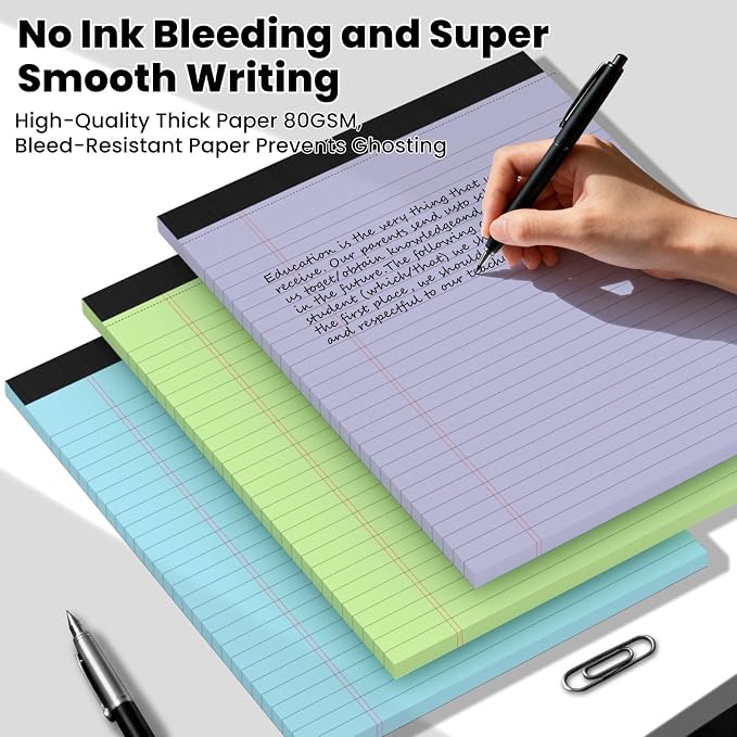 3pcs Legal Pads 8.5 x 11, Notepads 8.5 x 11 Inch, 30 Sheets/Pack, Colored Note - Image 5