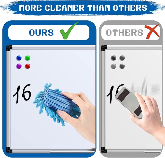 Zhehao 8 Pieces Microfiber Shag Dry Erase Erasers Washable Magnetic Whiteboard - Image 6
