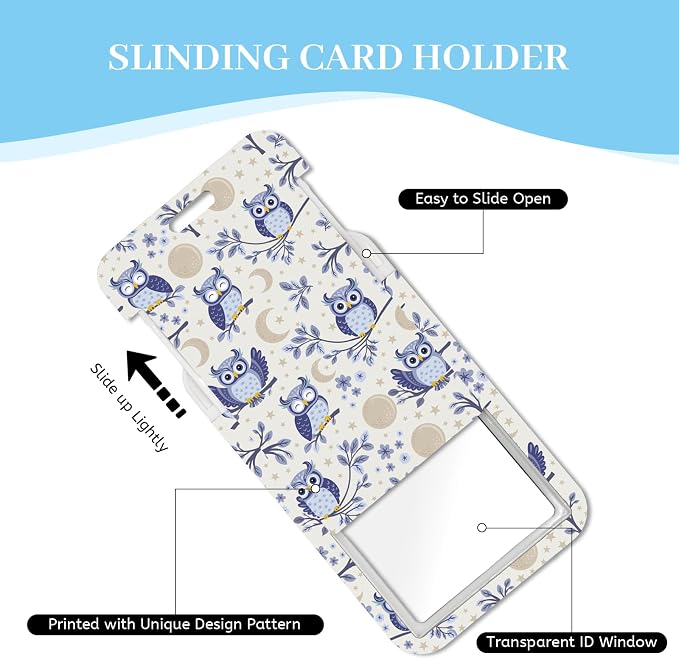 Hancynir Owl Lanyards for Id Badges, Badge Holder Retractable Reel Clip | Cute - Image 6