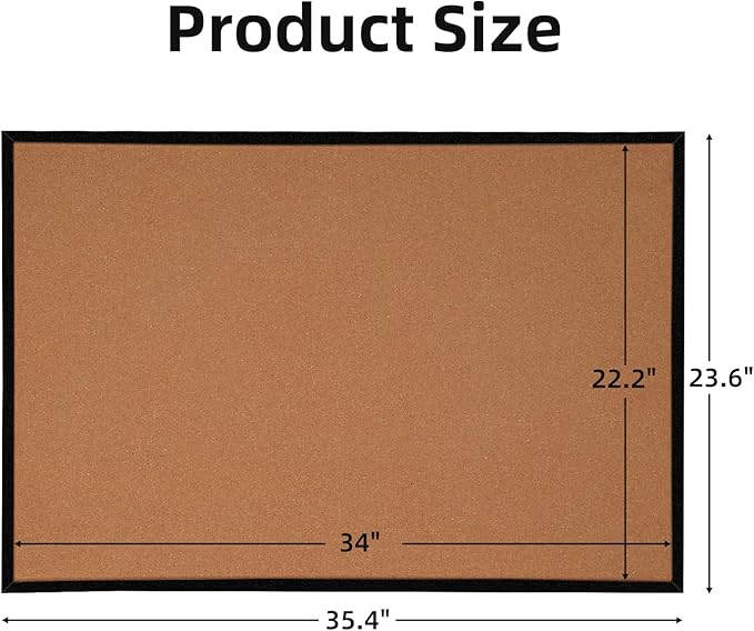 24” x 36” Cork Boards for Walls with Black Wooden Frame 1pack, Double Sided Office Board for Wall Organizer, Bulletins Board Decorative Hanging Pin Board for School, Home & Office, Notice Board-DeskLoop Office