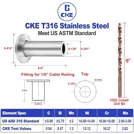 CKE 120 Pack T316 Stainless Steel Protector Sleeves - Image 3