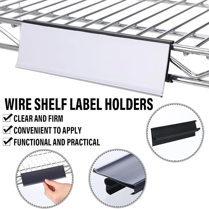 Kathfly 2 Pcs Wire Shelf Label Holders Compatible - Image 3
