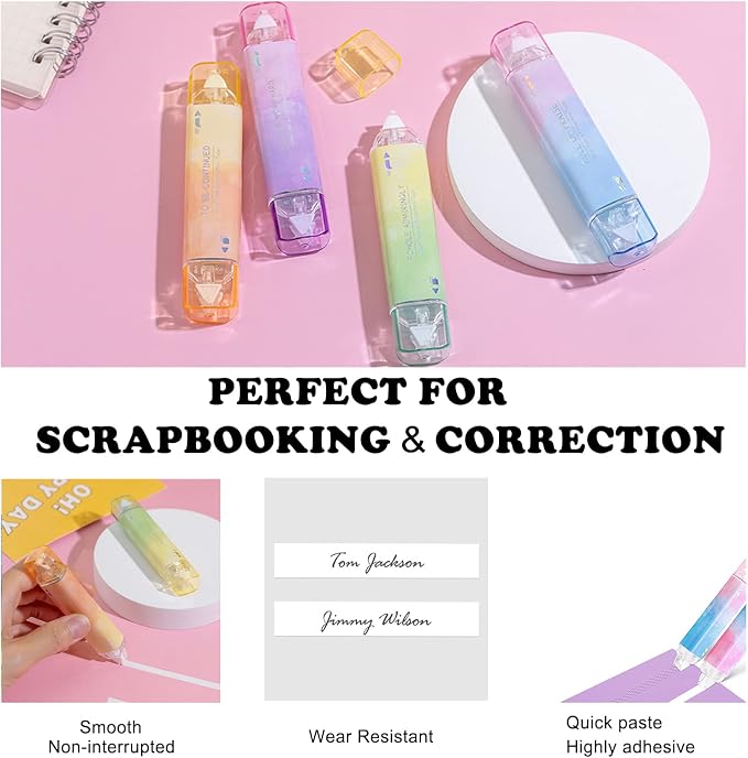 2 in 1 Correction Tape and Double Sided Tape Roller, Cute Quick Dry Japan - Image 2