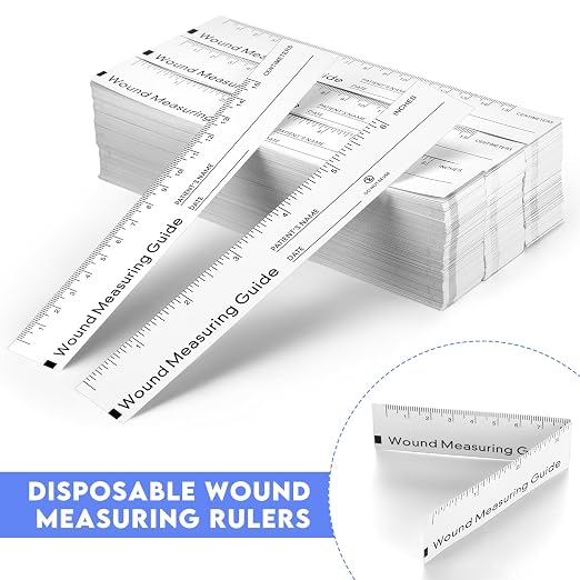 100 Pcs Wound Ruler 6 Inch Wound Measuring Tape Paper Guide Ruler Double Sided - Image 5
