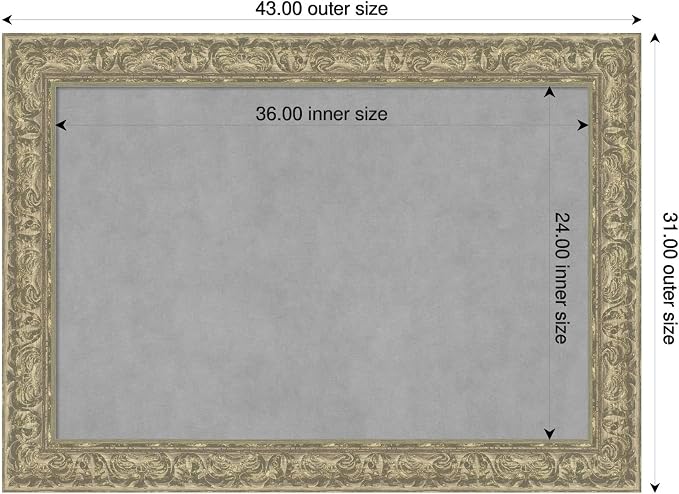 Amanti Art Silver Framed Magnetic Board 31x43 Large Vision Board - Image 2