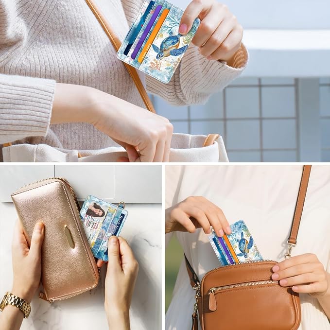 Slim Credit Card Holder Wallet RFID Blocking Minimalist Wallets Lightweight - Image 7