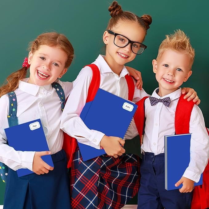 Jumbo Book Covers 8 Pack Reusable Fabric Book Cover Protective Books Covers 9 x 11 Inch Blue Stretchable Books Sleeve Cover with Label Sticker for Most Hardcover Textbooks Up to 10 x 12.5 Inch-DeskLoop Office