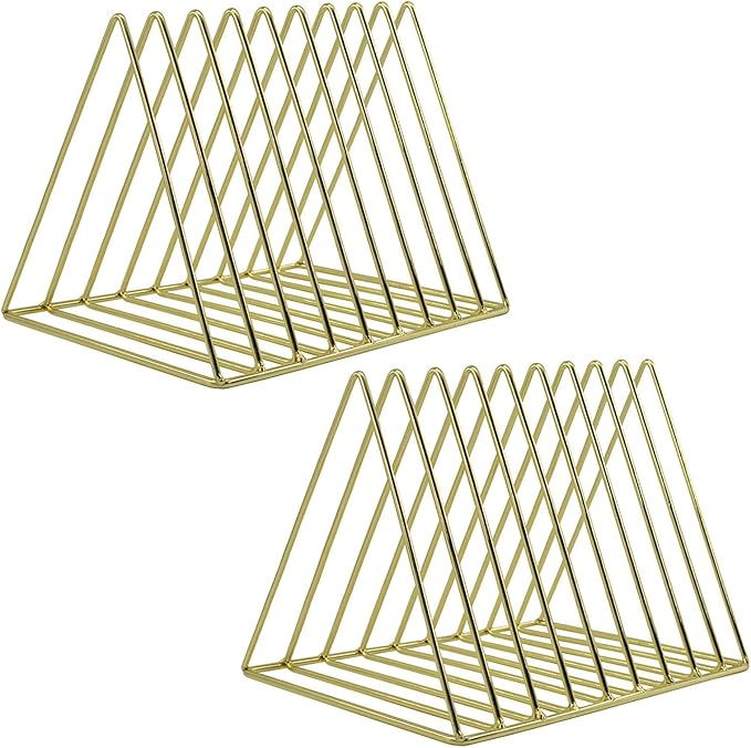 EASEPRES 9 Slot Magazine Rack Book Record Holder, Desktop Iron Storage Rack by EASEPRES