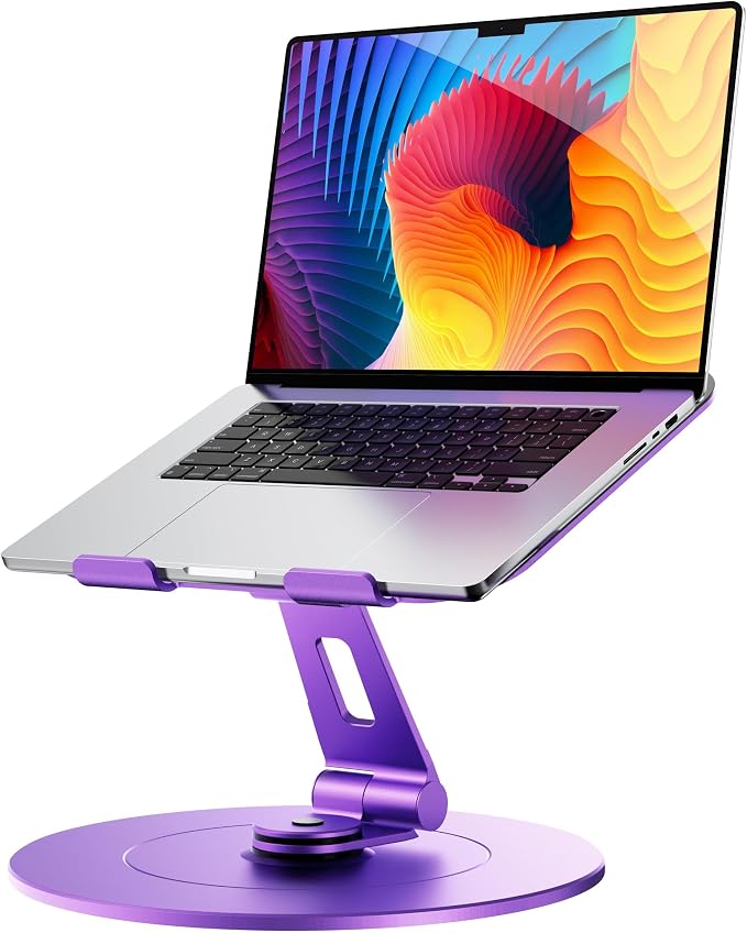 LOXP Laptop Stand with Phone Holder, Adjustable Laptop Stand with Base by LOXP