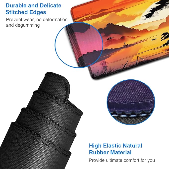 Mouse Pad Gaming, 31.5x15.7 inch Large Extended Computer Keyboard Mouse Mat - Image 5