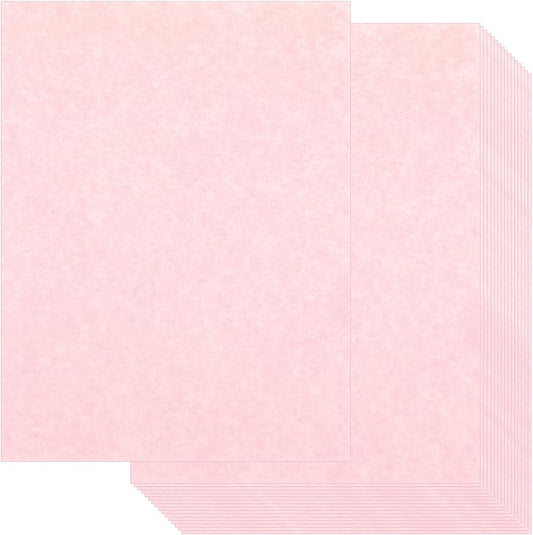 Epakh 200 Sheets Old Age Parchment Paper 8.5 x 11 Inch Standard Letter Vintage Colored Old Parchment Semblance Double Side Printing Paper(Light Pink)-DeskLoop Office