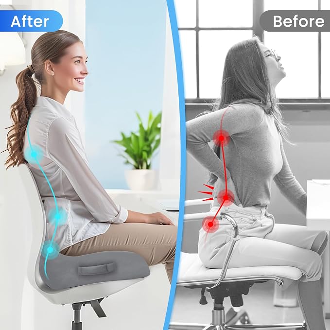 CushZone Seat Cushion, Memory Foam Office Chair Seat Cushion - Image 7