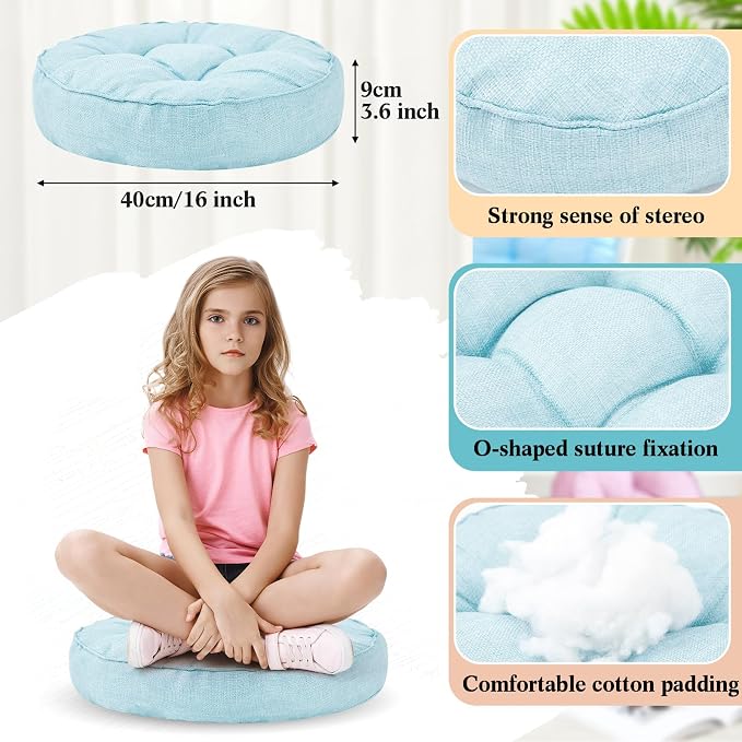 Juexica 8 Pcs Floor Cushions for Kids Floor Pillows Flexible Seating Cushions - Image 2