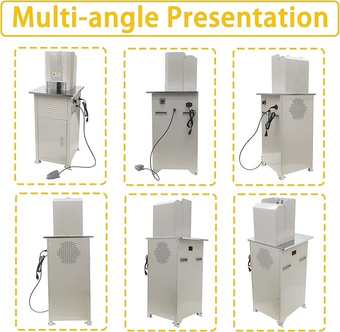 Electric Round Corner Cutter Machine with 5 Blades (8/10/12/16/21mm Radius) Foot Pedal Operation Safety Guard Heavy Duty Paper Corner Rounder for Paper Cardstock Leather Plastic-DeskLoop Office