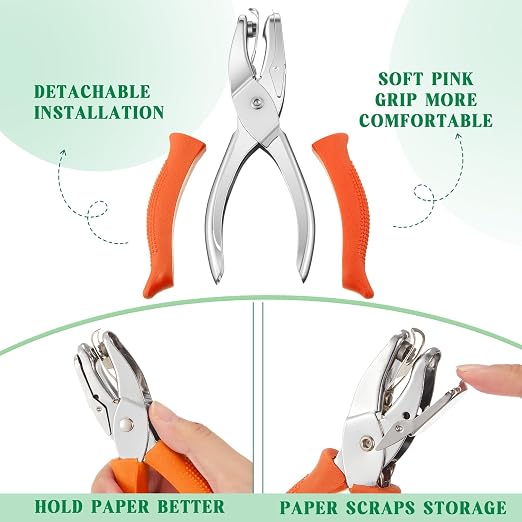Zonon 3 Pcs Hole Punch Shapes Single Hole Paper Punchers - Image 3