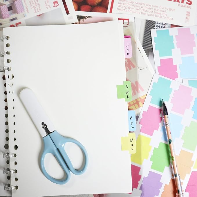 120 Pieces Sticky Blank Monthly Index Tabs Double-Sided Page Markers, - Image 7