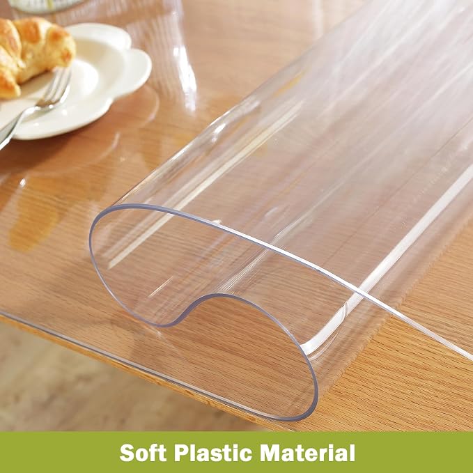 OstepDecor Clear Table Cover Protector 28 x 45 Inch, 1.5mm Thick Plastic Table - Image 3