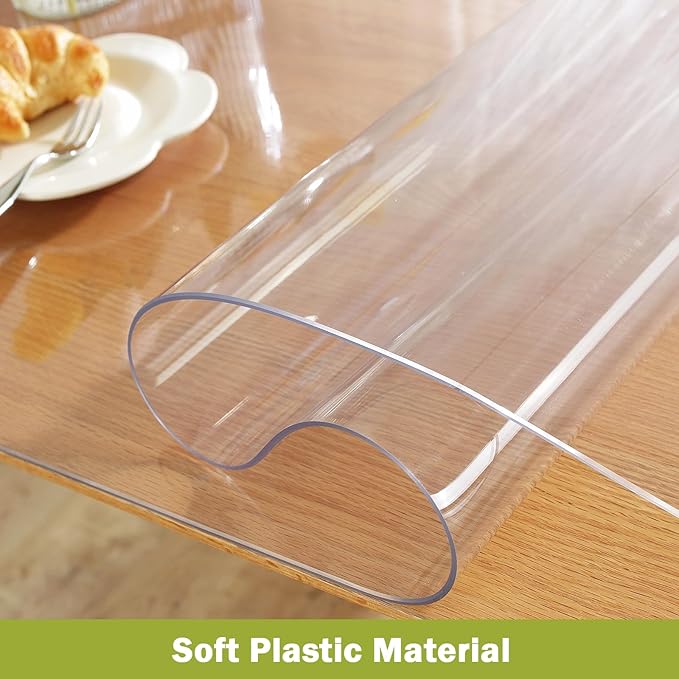 OstepDecor Clear Table Cover Protector 19 x 39 Inch, 1.5mm Thick Plastic Table - Image 3