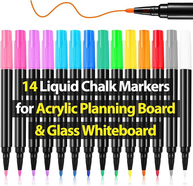 Liquid Chalk Markers for LED Drawing Note Board Acrylic Calendar Planning Board - Image 9