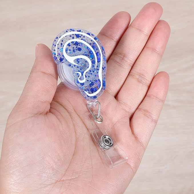 Funny Audiology Nurse Badge Reel, Cute Ear Retractable ID Badge Holder - Image 4