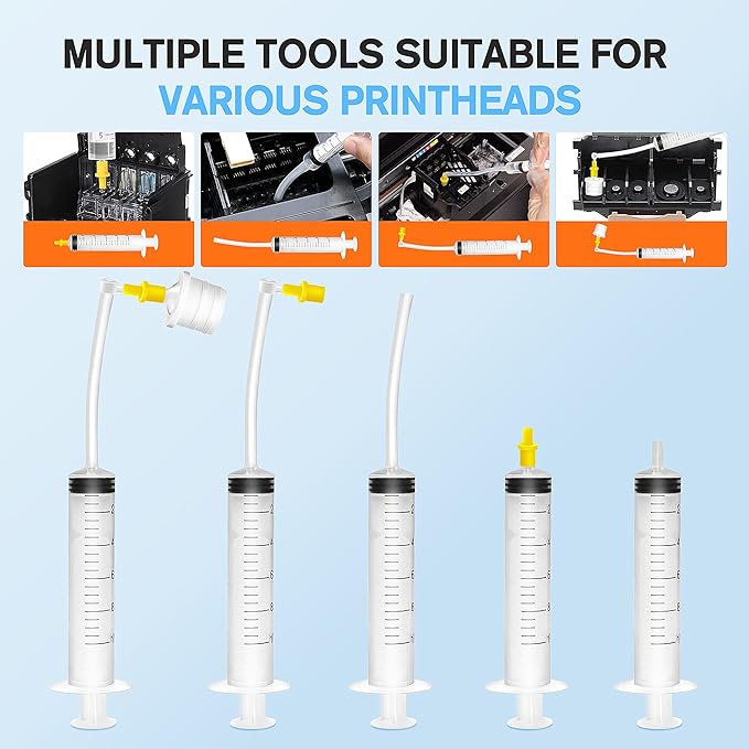 E-Z Ink Printer Cleaning Kit for Epson Ecotank Printer, Printerhead Cleaning kit for HP/Canon/Brother Inkjet Printers, Printhead Cleaning Solution, 100ML-DeskLoop Office