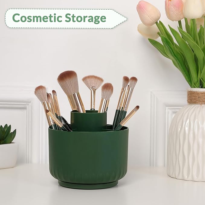 SKYDUE 360 Degree Rotating Desk Organizer, Dual-Purpose Pencil Pen Holder for Desk, Rotating Pencil Cup with Stickers, Office Supplies, Desk Decor for Office, School, Home-DeskLoop Office