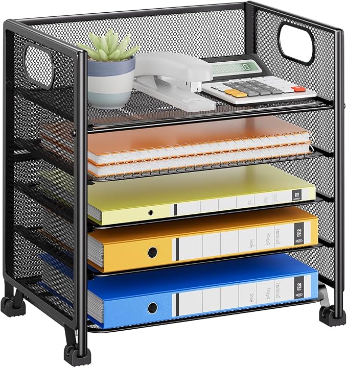 Simple Trending 5-Tier Letter Tray Organizer, Metal Mesh File Holder by SimpleTrending