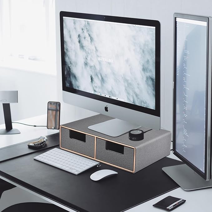 Linen Leather Desk Organizer - Image 6
