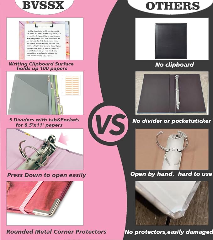 3 Ring Binder 1 Inch, Three Ring Binders Organizer - Image 3