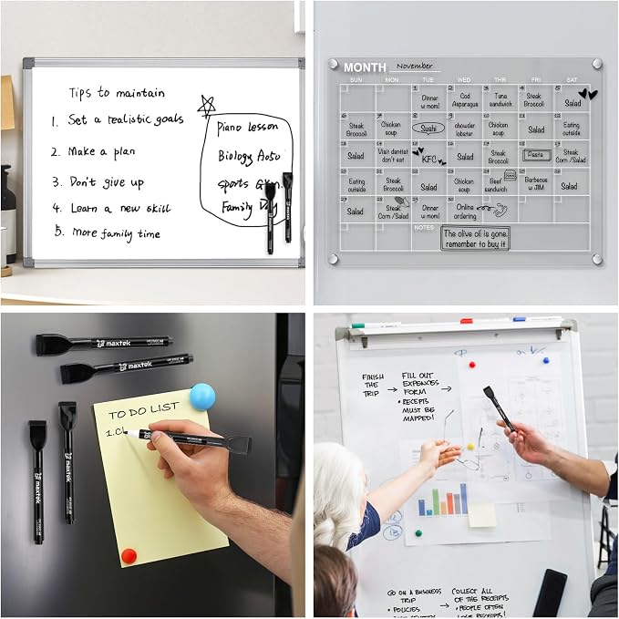 maxtek Magnetic Black Dry Erase Markers, Low Odor - Image 7