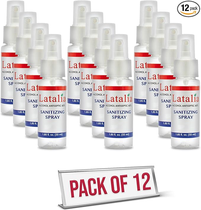 Hand Sanitizer Spray - Pack of 12 Unscented Spray Hand Sanitizer for Hands (1.85 fl. oz & 55ml)-DeskLoop Office