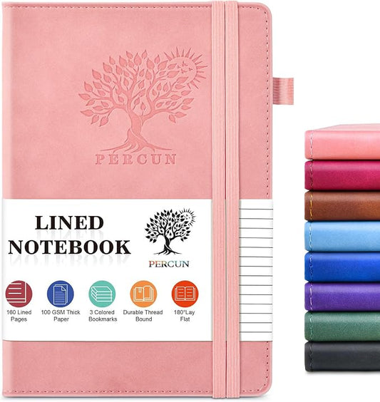 PERCUN Lined Journal Notebook for Men & Women, 160 Pages College Ruled Journal by PERCUN