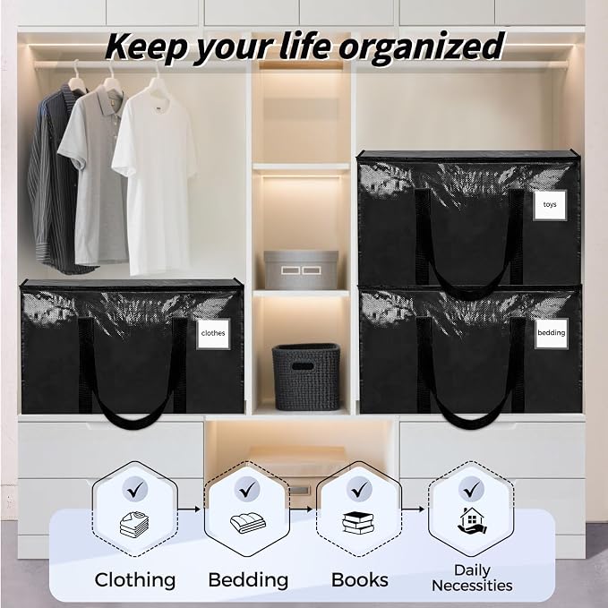 8 Pack Extra Large Heavy Duty Moving Bags, Reinforced Handles & Heavy-Duty - Image 7