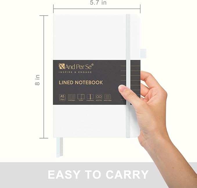 &And Per Se Lined Journal Notebook, 160 Pages, A5 5.7 x 8 inches College Ruled - Image 2