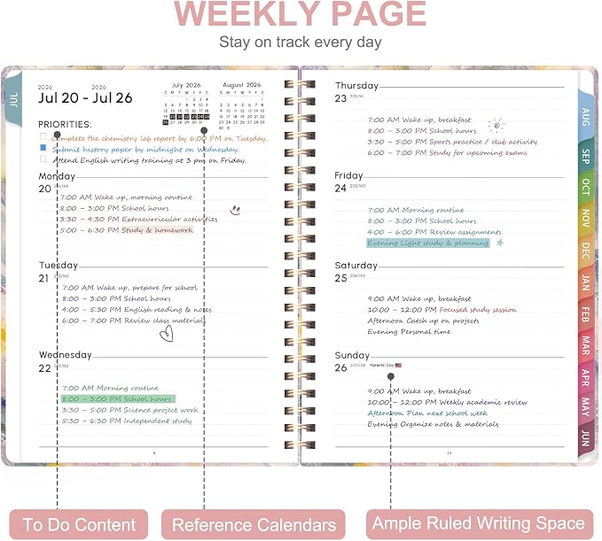 Planner 2026-2027, Weekly and Monthly Academic Planner, July 2026 - Image 2
