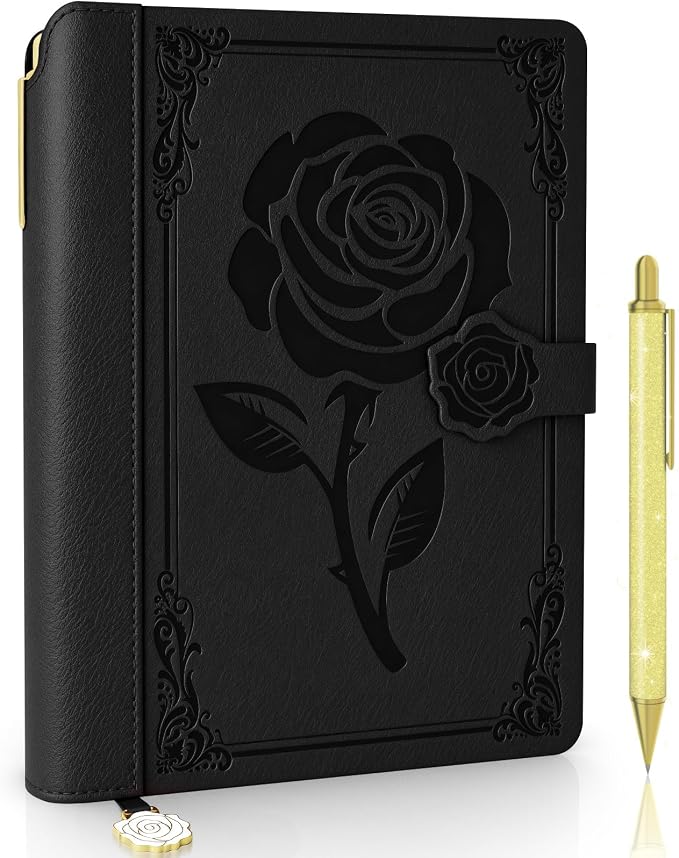 Aocii leather Journal for Women, A5 lined Daily Journal Notebook, Bullet by Aocii
