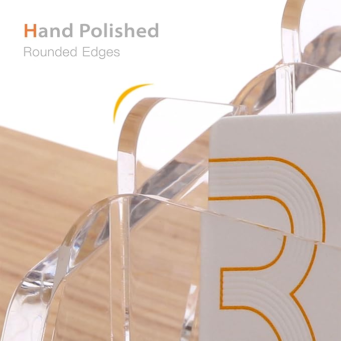 SANRUI Acrylic Business Card Holder for Desk, 3 Tier Clear Tilt Business Name Card Display Holders Stand Storage Organizer Fits 540 Business Cards (Horizontal, 9-Slot)-DeskLoop Office