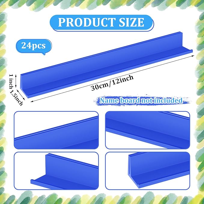 MJOGGOTT 24Pcs Classroom Desk Name Plates Holder Index Cards Storage, School - Image 2