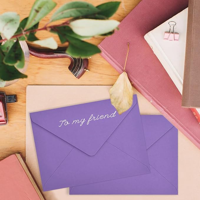 50 Pack A7 Envelopes, Dark Purple Greeting Card Envelopes Self Seal, 5.24 x - Image 2