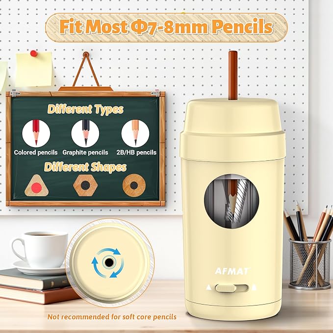 AFMAT Electric Pencil Sharpener, Auto in & Out, Fully Automatic Pencil Sharpener - Image 3