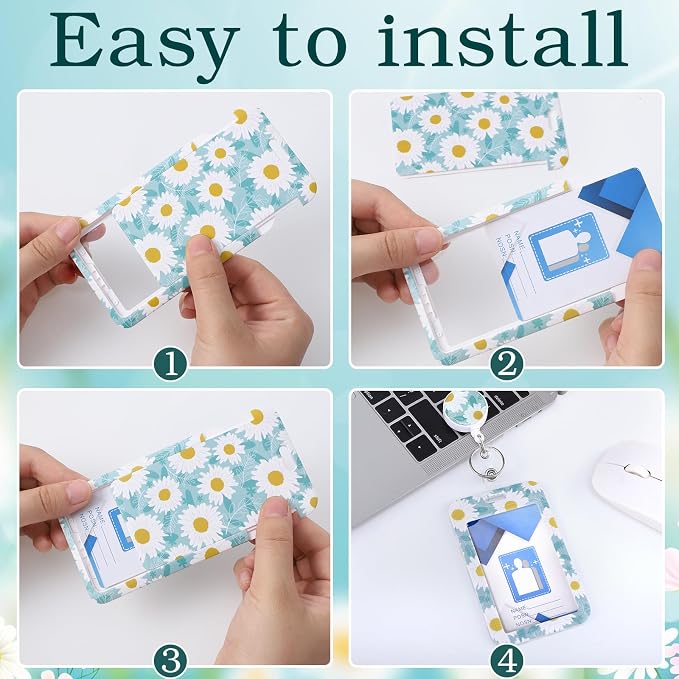 3 Set Daisy ID Badge Holder - Image 4