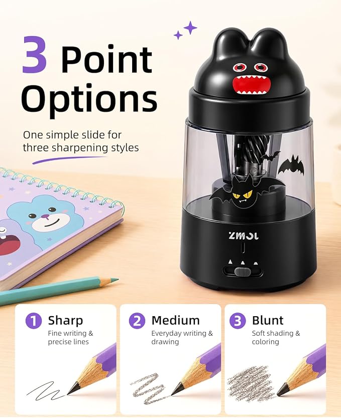 ZMOL Colored Pencil Sharpener for Kids Gift, Rechargeable Electric Pencil - Image 3