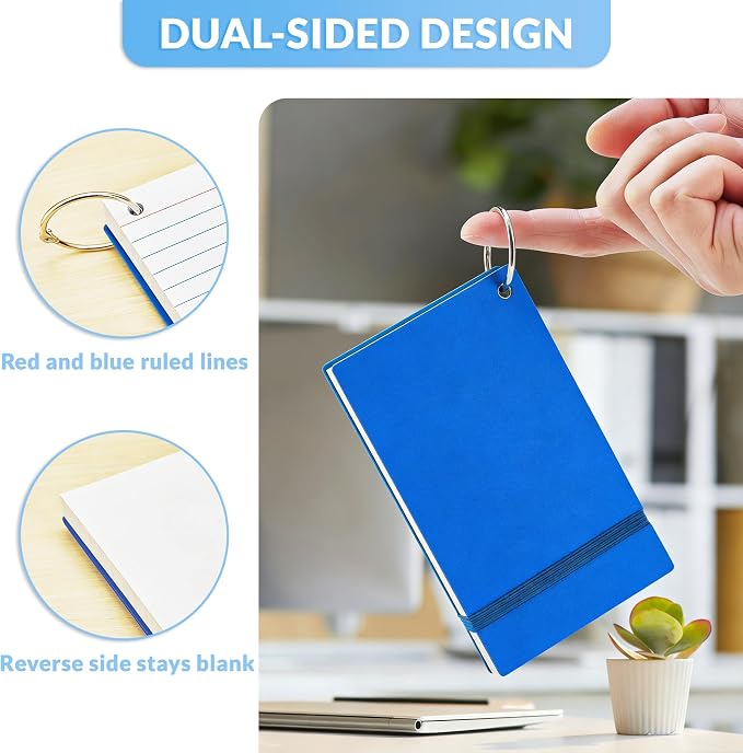NEEWAY Ruled Index Cards with Ring 3x5 Inches, Flash Cards with Rings - Image 3