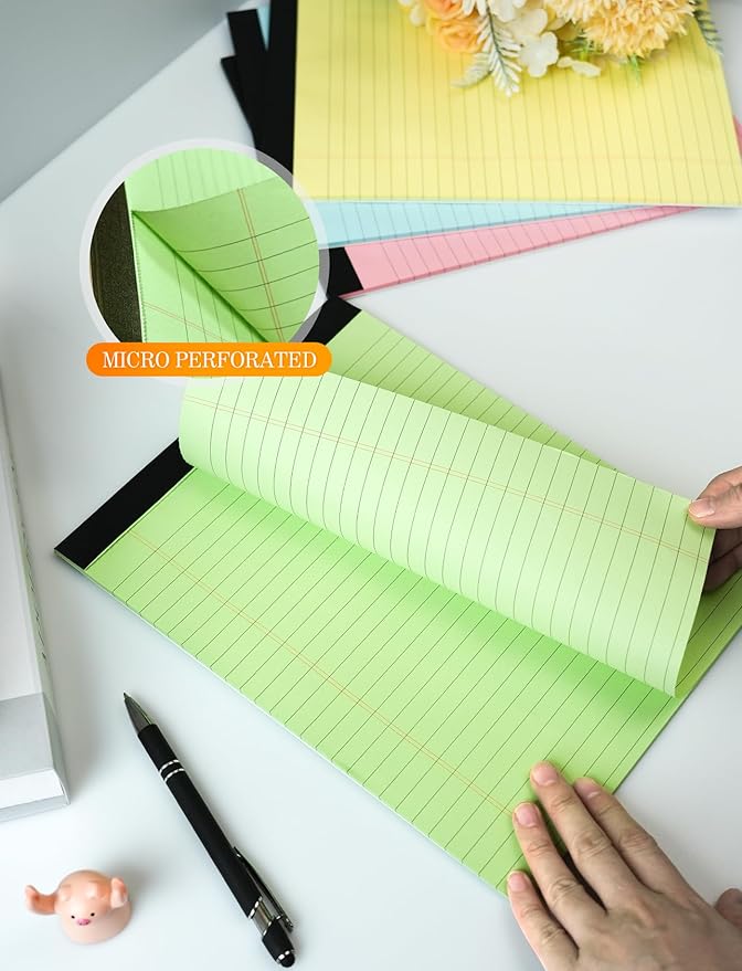 Legal Pads 8.5 x 11 Colored Note Pads, 12 Pack Colored Paper Pads 8.5 x 11 Lined Paper, Pads of Paper 8.5 x 11 Writing Pads, Wide Ruled Notebook Pad 8 1/2 x 11, Legal Notepads 8.5 x 11, 30 Sheets/Pad-DeskLoop Office