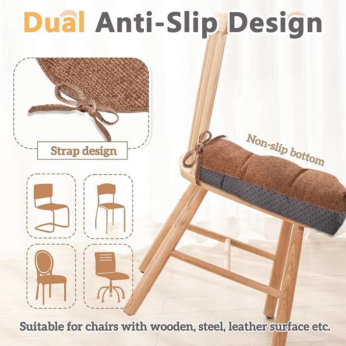 MAGIC ELEPHANT Chair Cushions for Dining Chair, Shredded Memory Foam Kitchen - Image 4