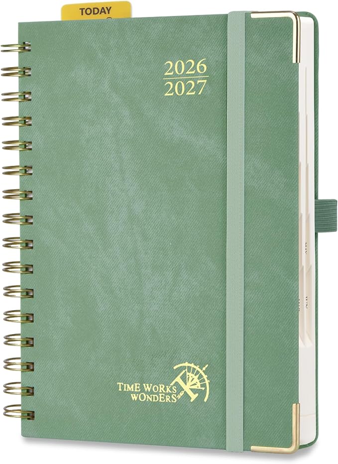 POPRUN Daily Planner 2026-2027 One Page Per Day, 12 Months Hourly Appointment by POPRUN