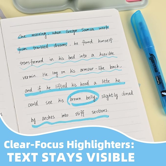 Cgerma Blue Highlighters 30 Pack, Chisel Tip Highlighter Bright Color, Dry - Image 5